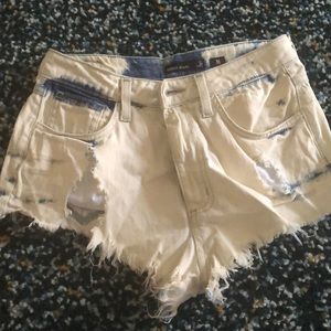 Hidden distressed jean shorts